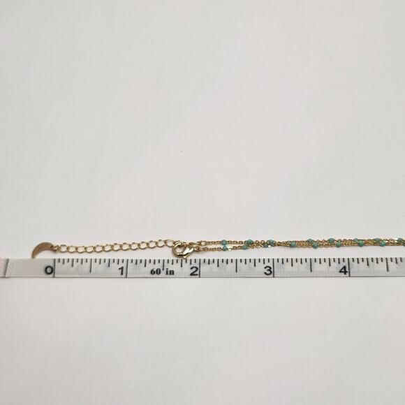 Luna Norte Aventurine Crystal Gold Plate Chain Necklace Dainty Minimalist Layer - Picture 6 of 6